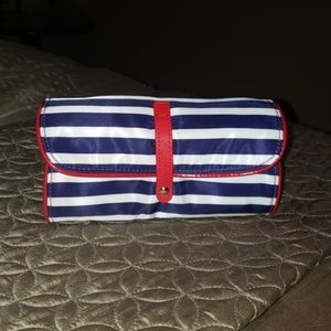 Kate Spade Navy/White Stripe Travel Jewelry Roll